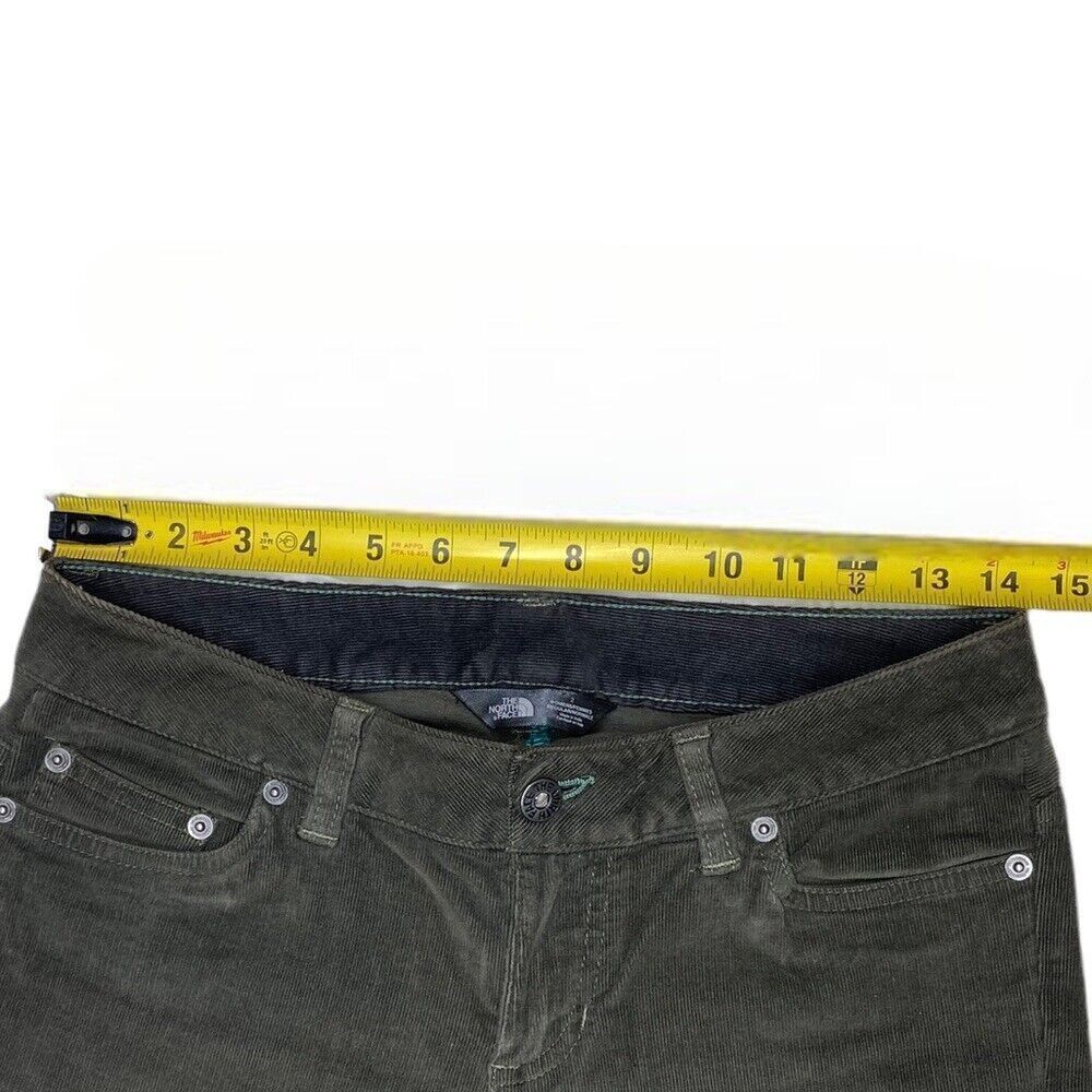 The North Face Olive Green Fine Corduroy Slim Skinny pants Women’s Size 2 - Picture 8 of 11